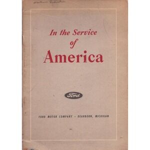 Vintage Ford Motor Company In the Service of America Booklet Dearborn Michigan